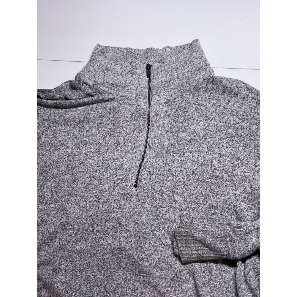 Aerie Sweater W Sz M Gray Heathered Knit 1/4 Zip High Neck Pullover Lightweight - Picture 11 of 16